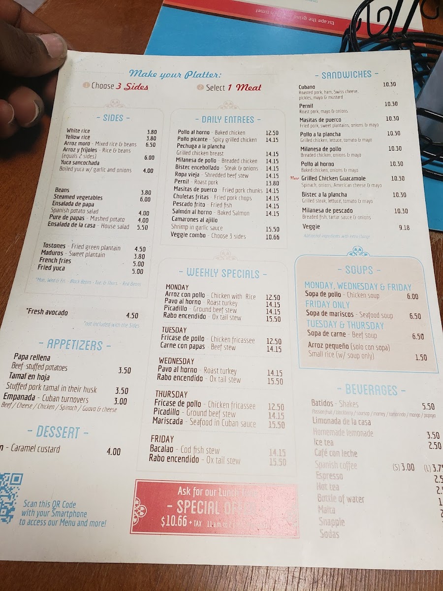 Menu Tina's Cuban-7